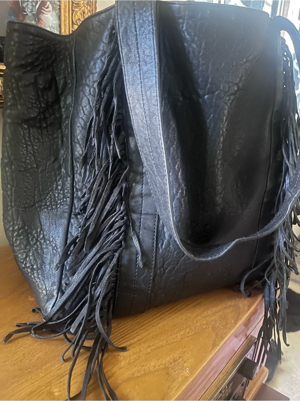 Cleobella  🖤 Devon large fringe leather tote